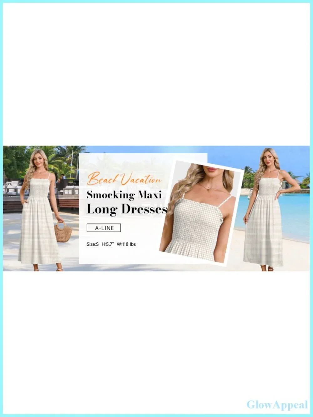 Spaghetti Strap Smocked Maxi Dress with Pockets